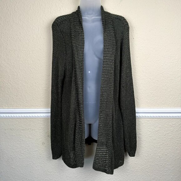 Dressbarn Woman 3X Dark Green Loose Knit Cardigan Cottage Core Comfy Grunge - Picture 1 of 7